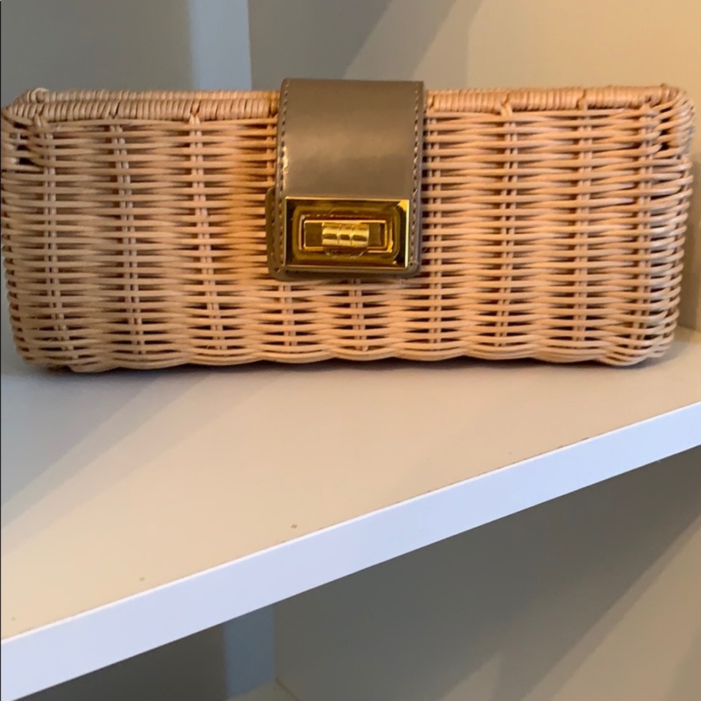 J.Crew basket weave clutch